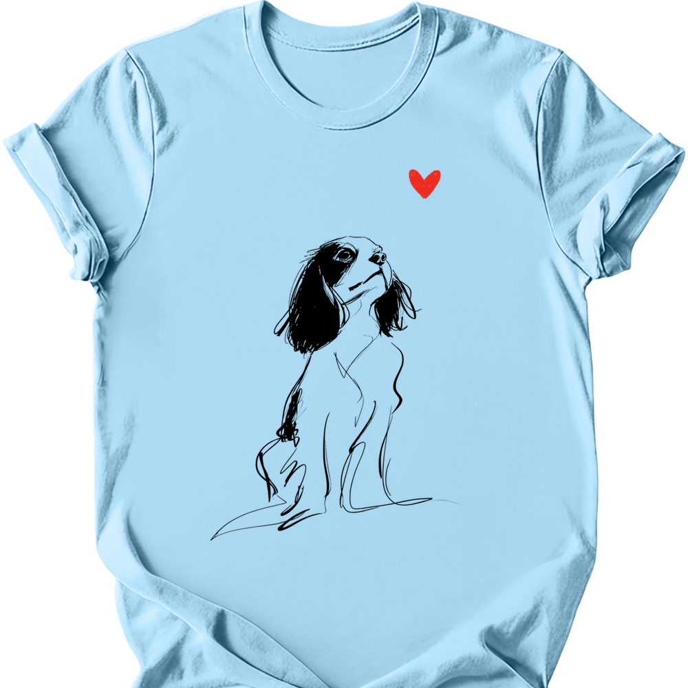 Cavalier King Charles Spaniel - Sketch Dog T-Shirt