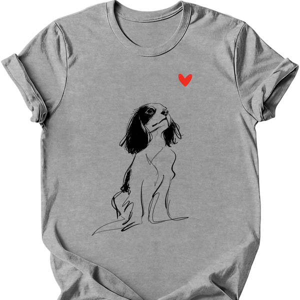 Cavalier King Charles Spaniel - Sketch Dog T-Shirt