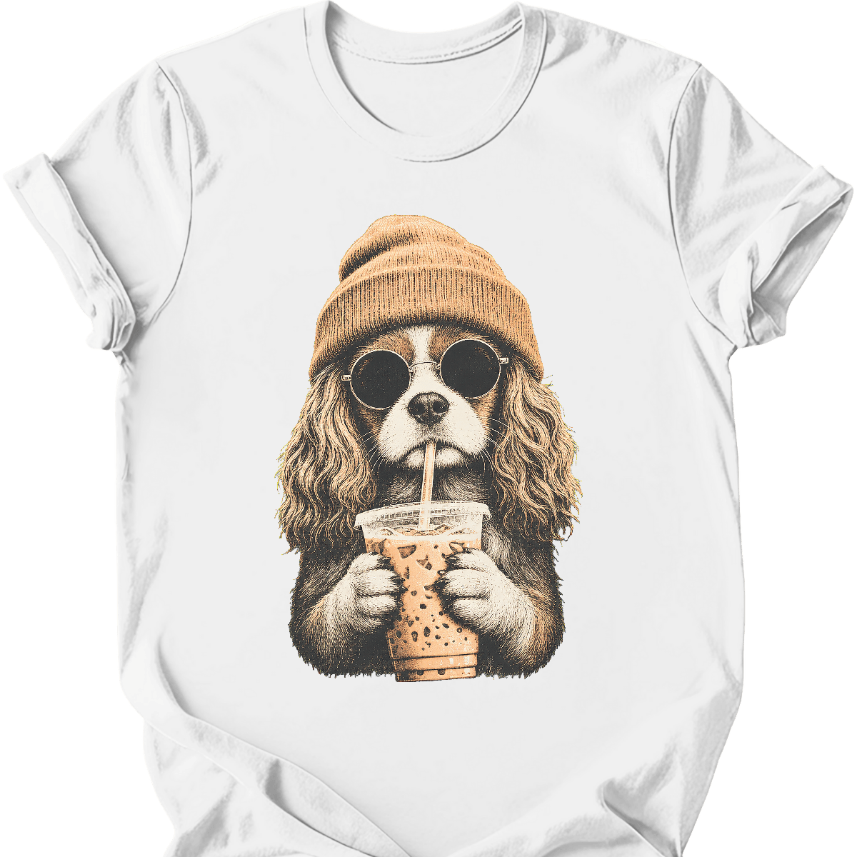 Cavalier King Charles Spaniel - Hipster Dog T-Shirt