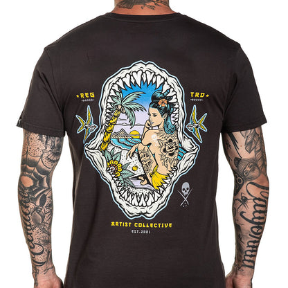 Artist collective beach holiday girl skull printed T-shirt