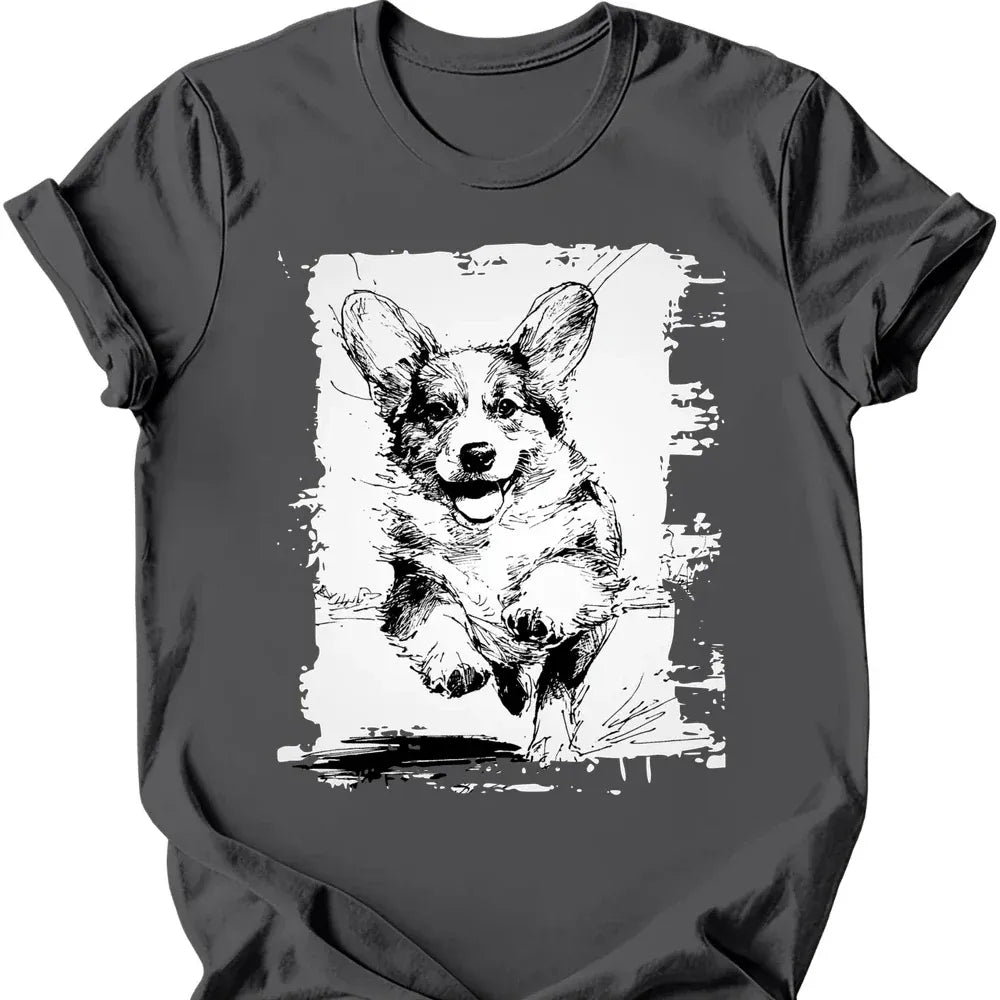 Corgi - Running Dog T-Shirt