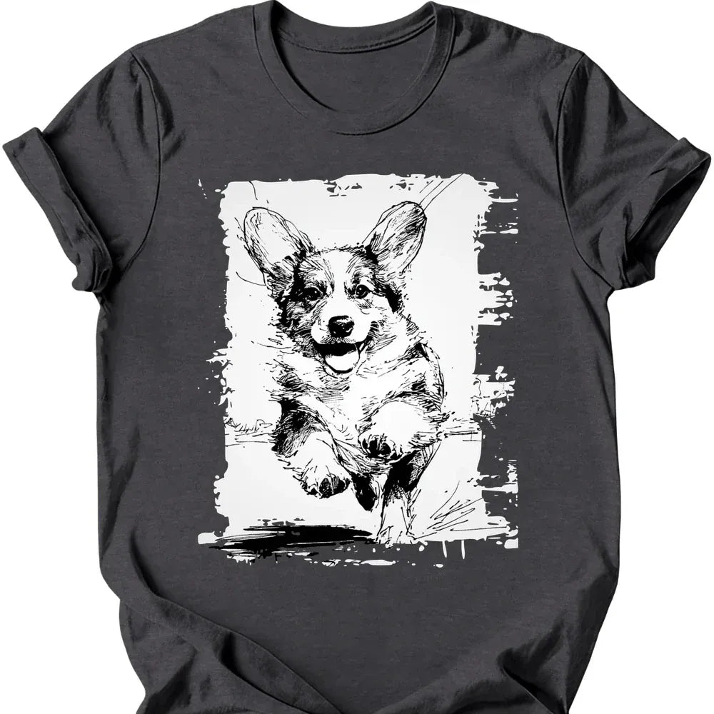 Corgi - Running Dog T-Shirt