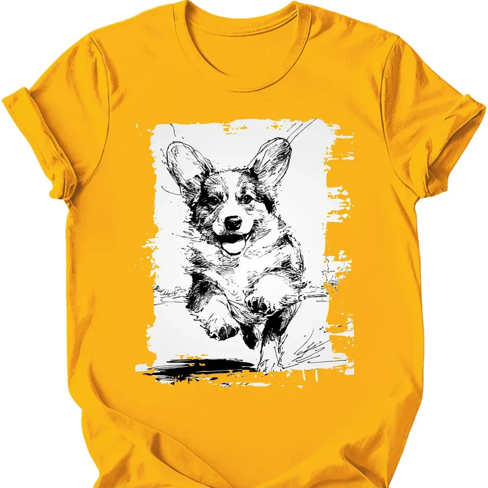 Corgi - Running Dog T-Shirt