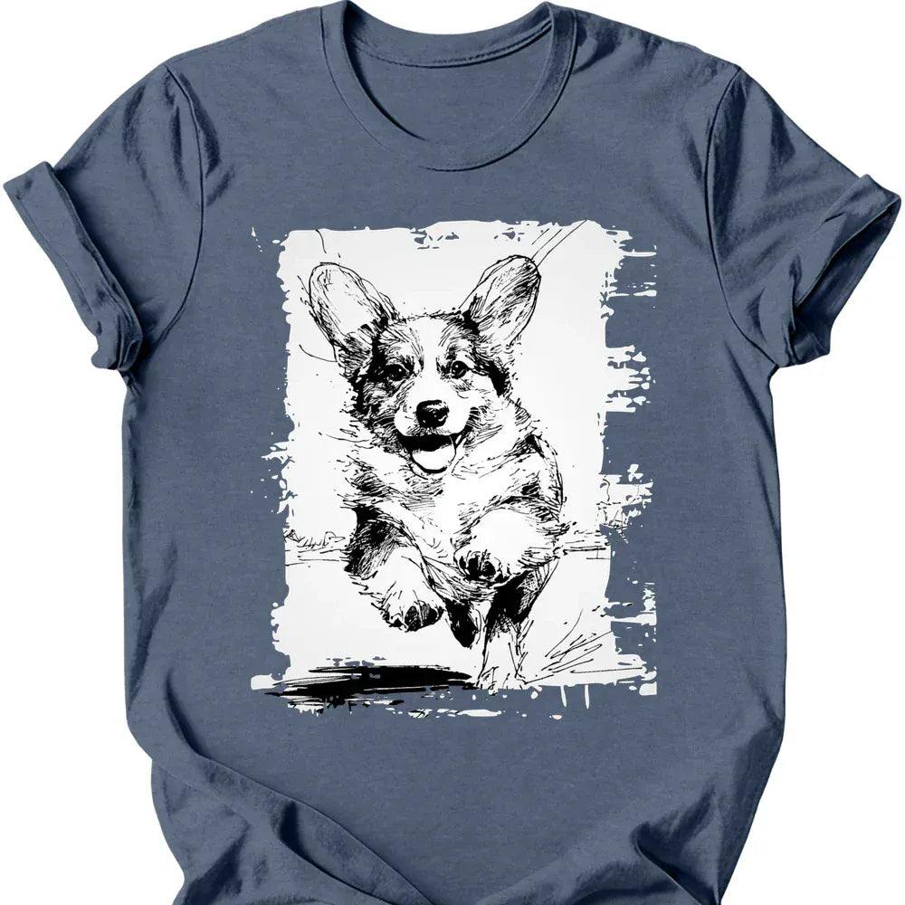 Corgi - Running Dog T-Shirt