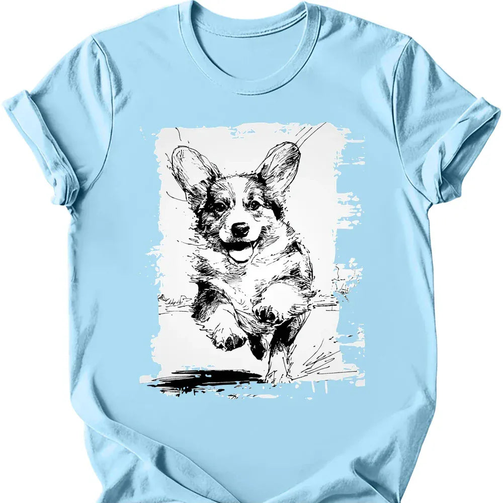 Corgi - Running Dog T-Shirt