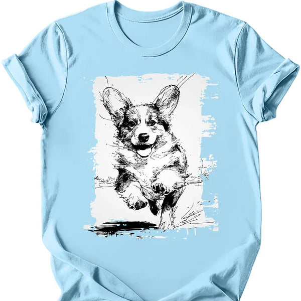 Corgi - Running Dog T-Shirt