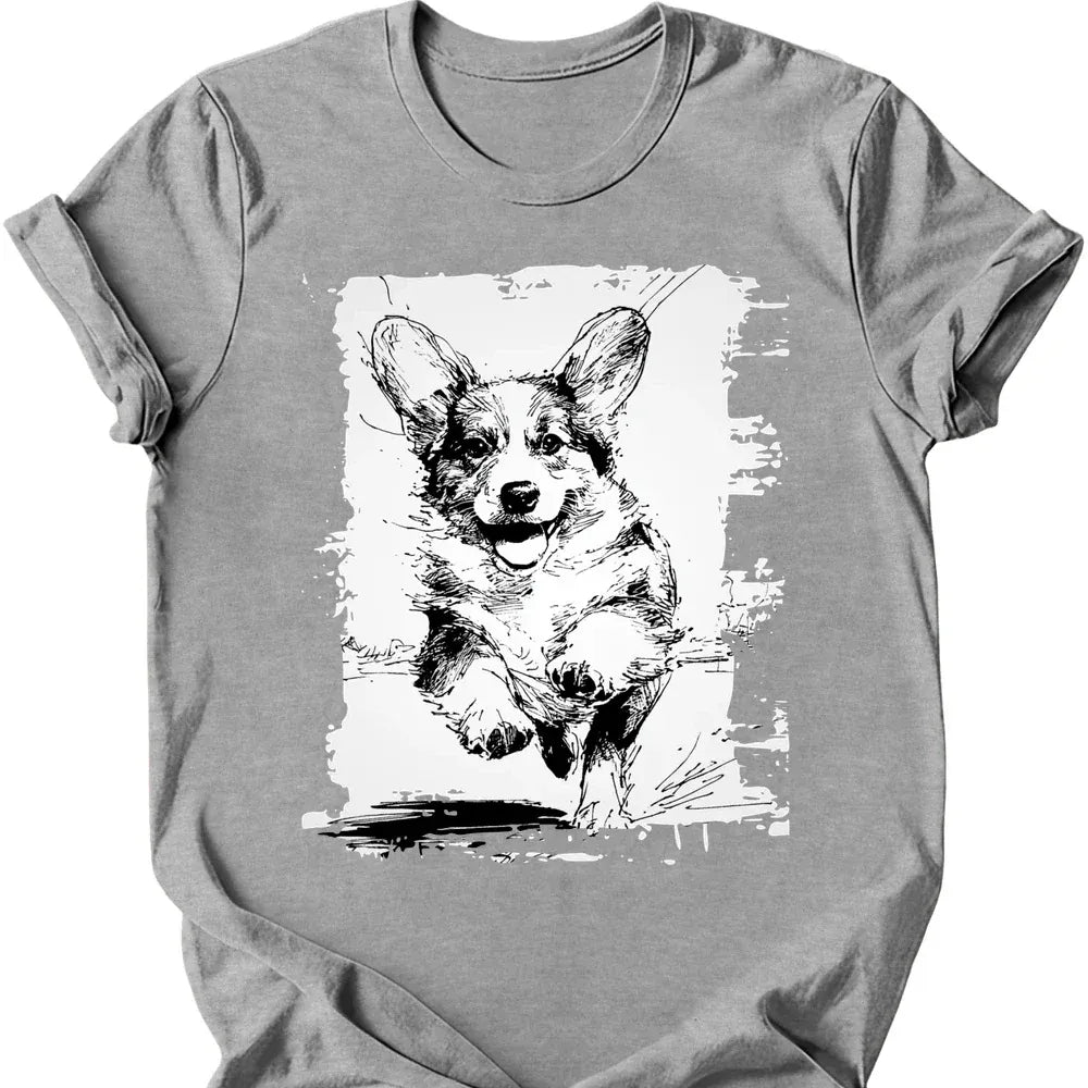 Corgi - Running Dog T-Shirt