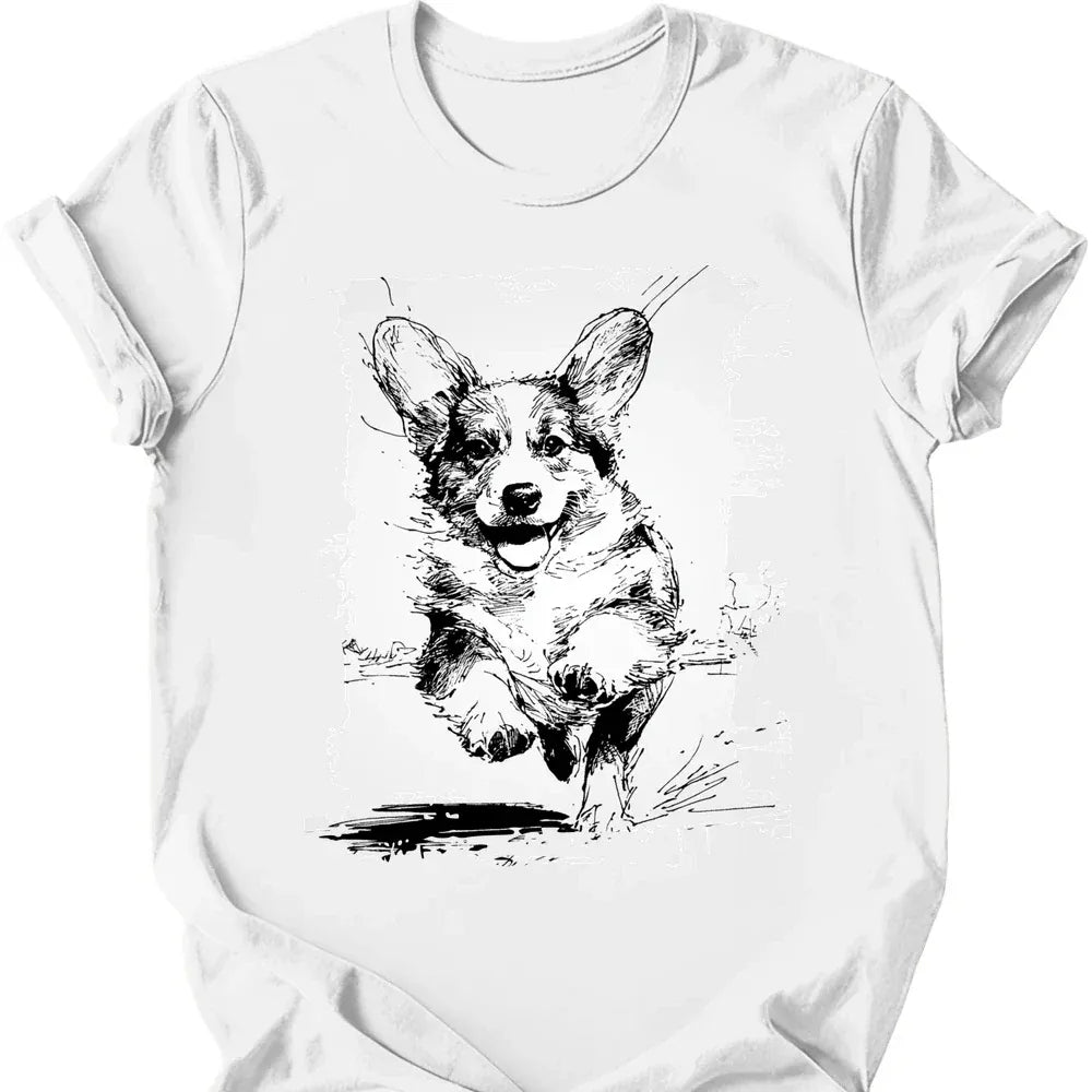 Corgi - Running Dog T-Shirt