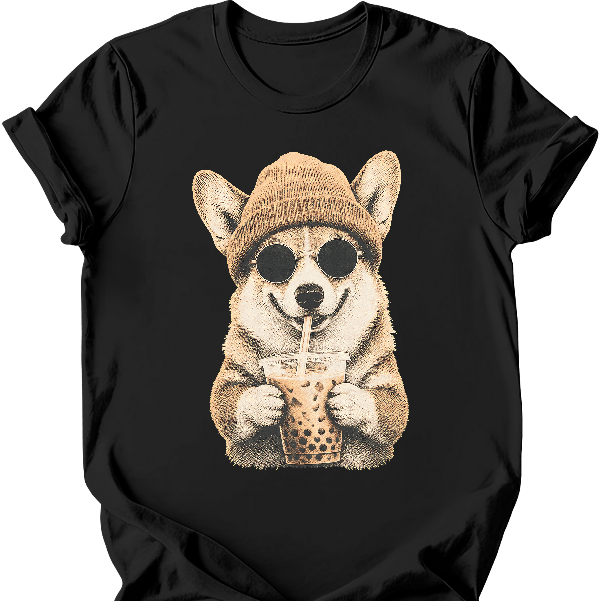 Corgi - Hipster Dog T-Shirt Main image