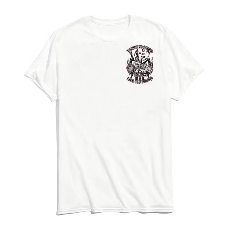 There's No School Too Loud Too Old  SKULL PRINT T-SHIRT