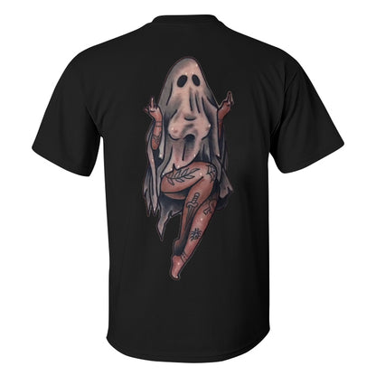 Naughty Sexy Naked Lady Ghost Print Men's T-shirt
