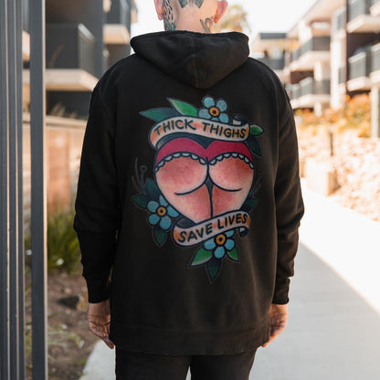 Thick Thighs Save Lives Printed Men's Loose Hoodie