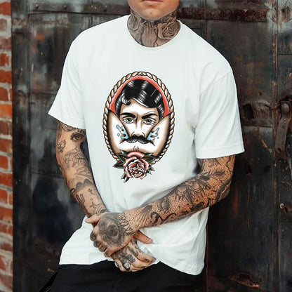 Vintage Rose Printed Men's T-shirt