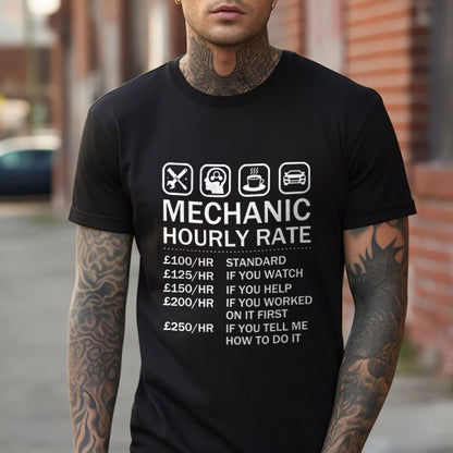 Mechanic Hourly Rate Printed Men's T-Shirt