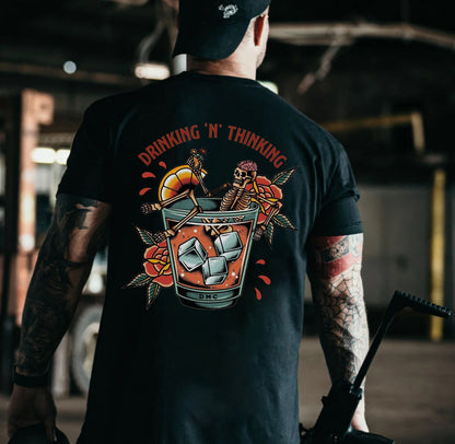 Drinking 'N' Thinking Printed Men's T-shirt