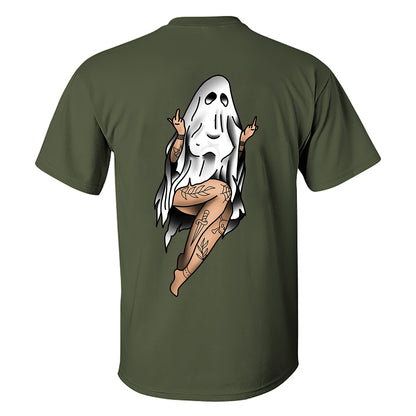 Naughty Sexy Naked Lady Ghost Printed Men's T-shirt