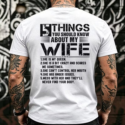 5 Things You Should Know About My Wife Back T-Shirts