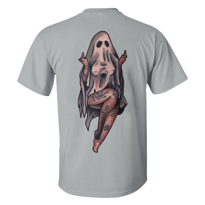 Naughty Sexy Naked Lady Ghost Print Men's T-shirt