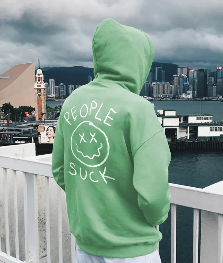 people suck Letter Print Casual Hoodie