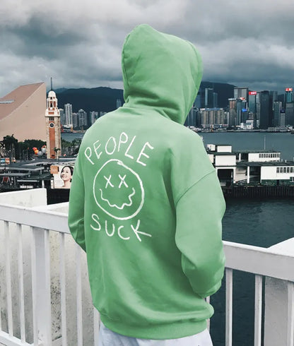 people suck Letter Print Casual Hoodie