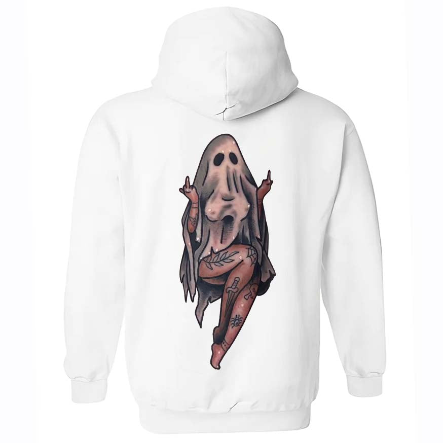 Female Ghost Temptation Printed Men's Loose Hoodie