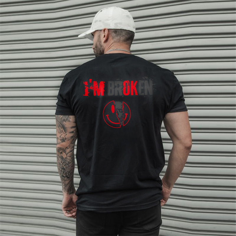 Vintage I'm Broken Skull Men's Monogram T-shirt