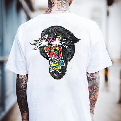 Leopard Sand beach Printed Men's T-shirt Designer