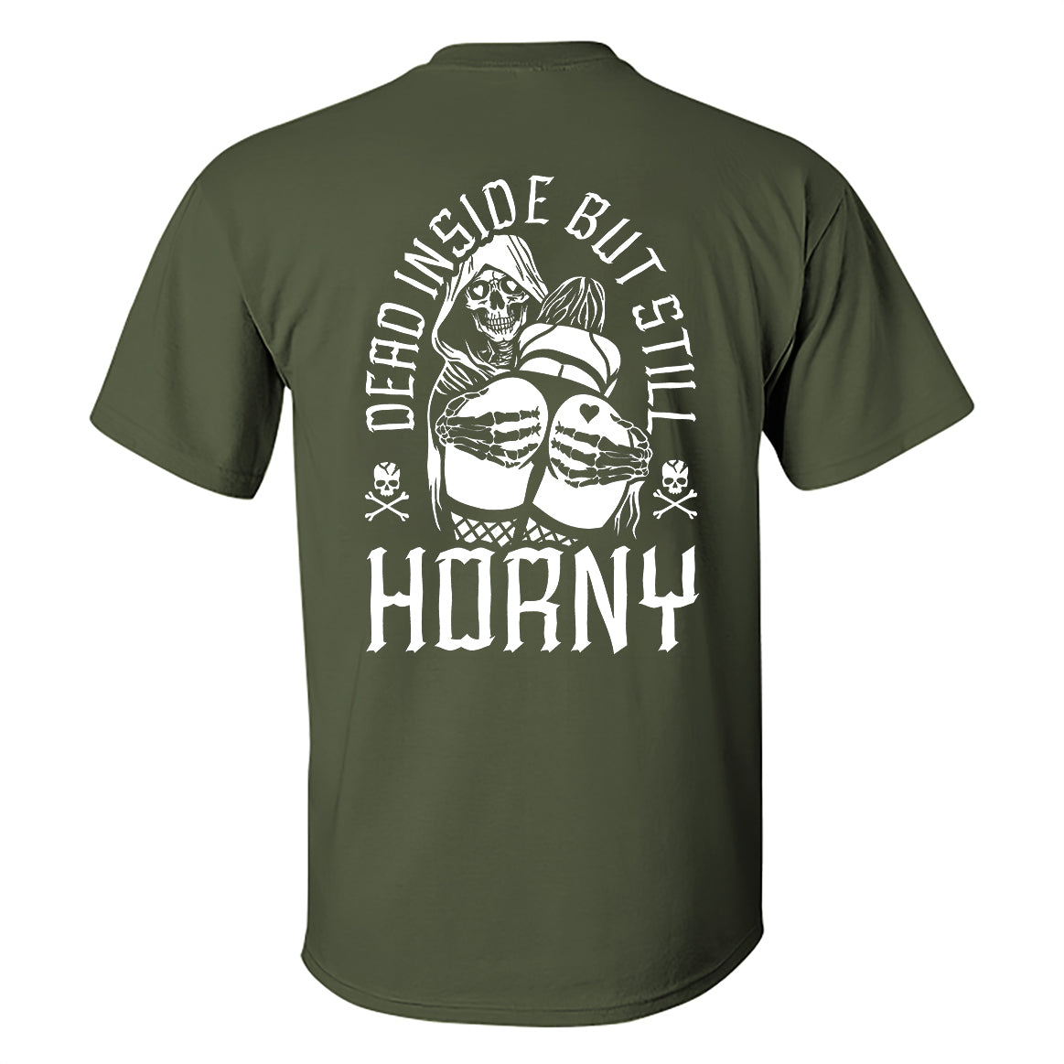 Dead Inside But Still Horny Skull Printed Men's T-shirt