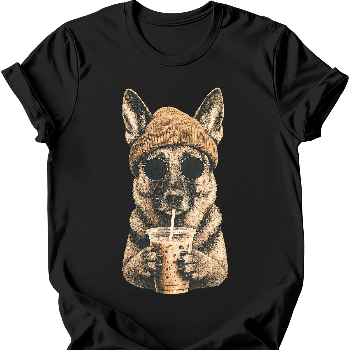 German Shepherd - Hipster Dog T-Shirt Secondary image