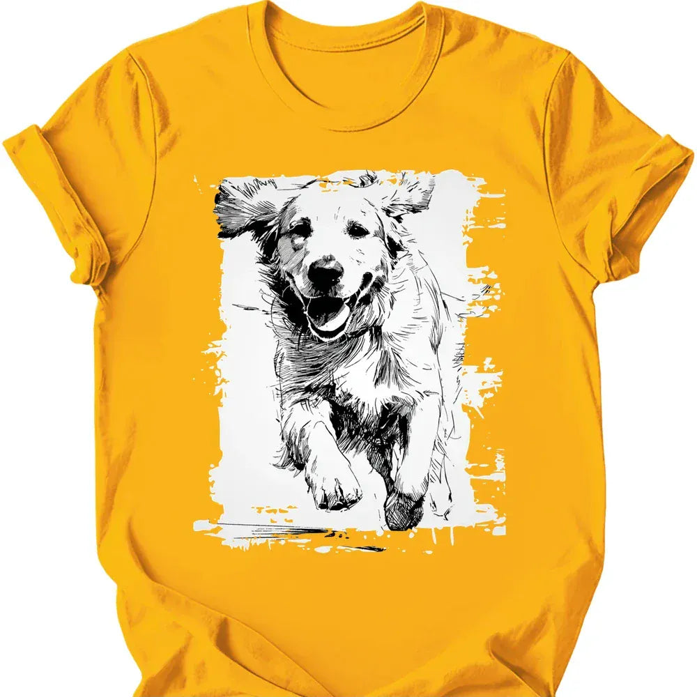 Golden Retriever - Running Dog T-Shirt