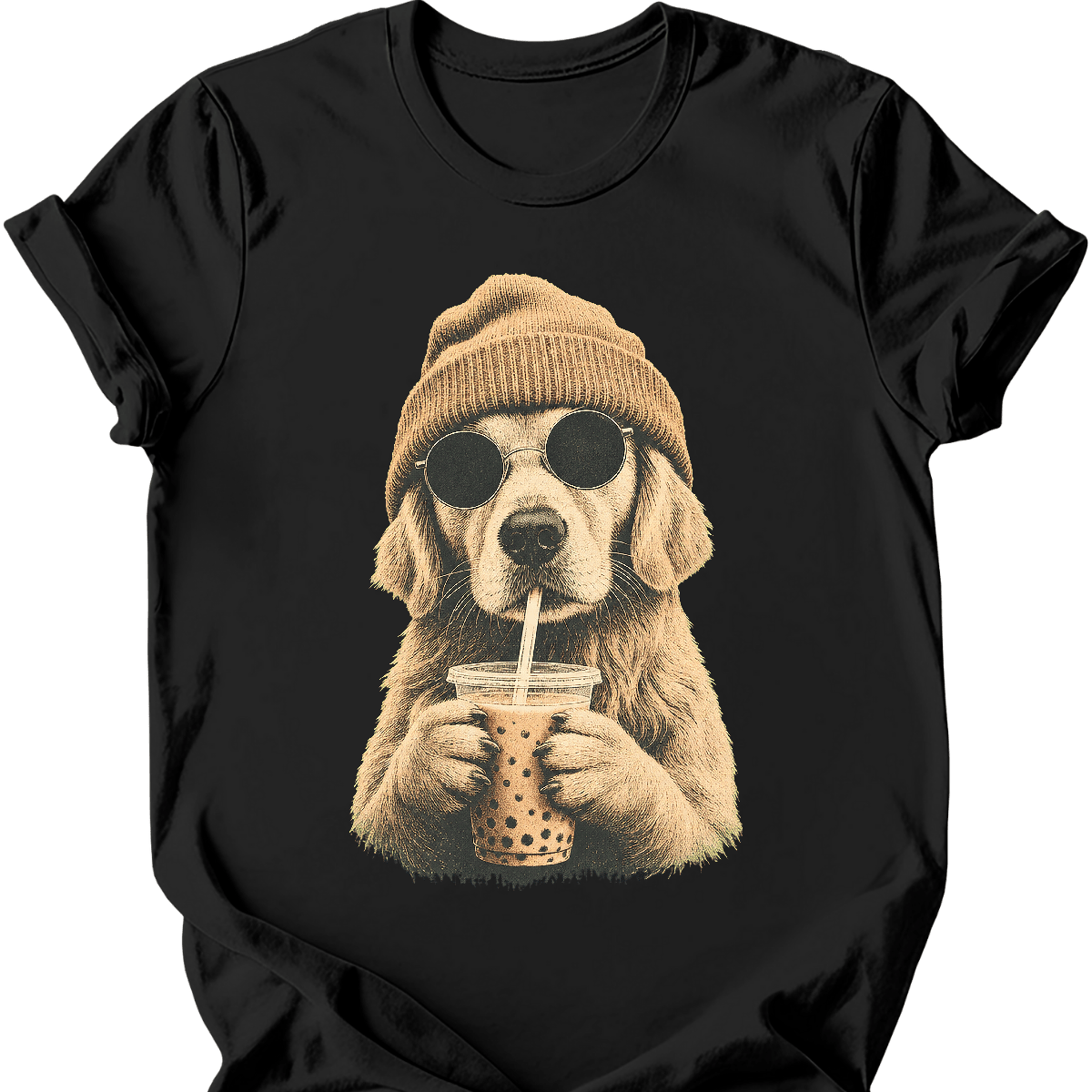 Golden Retriever - Hipster Dog T-Shirt Main image