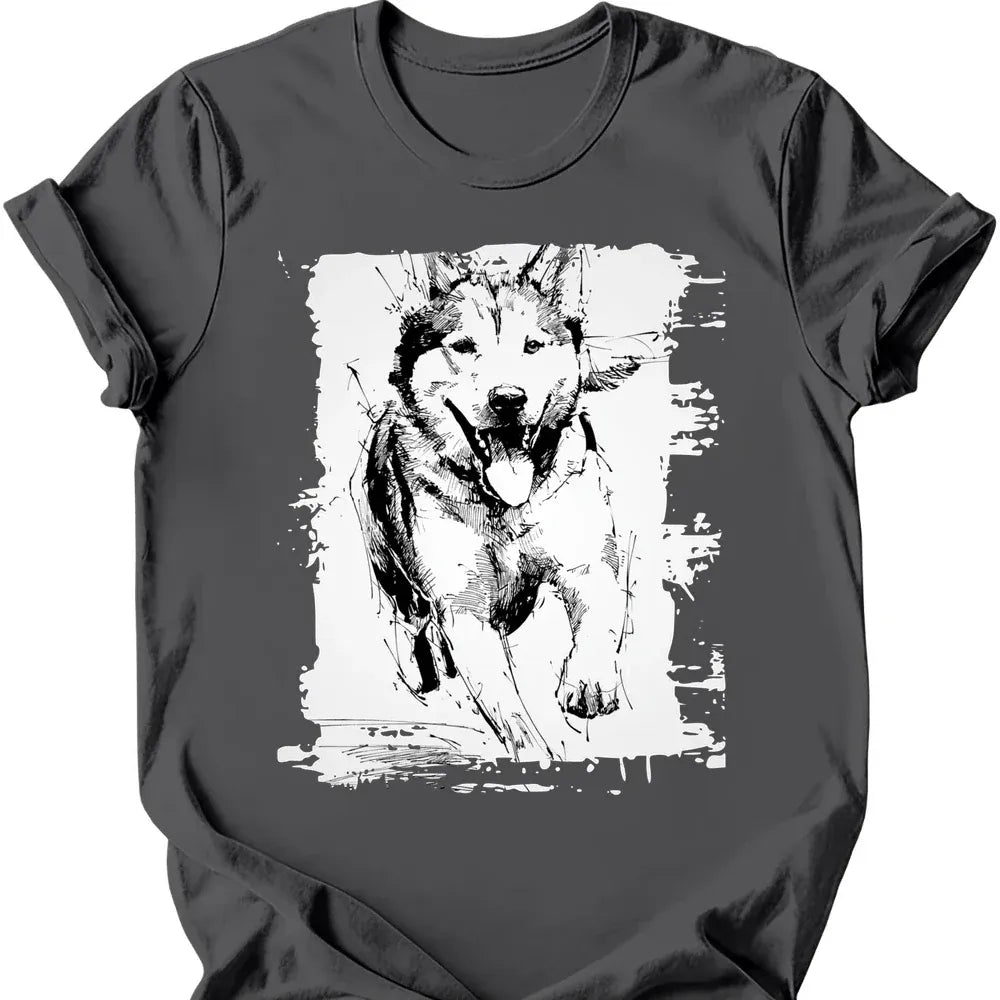 Siberian Husky - Running Dog T-Shirt Main image