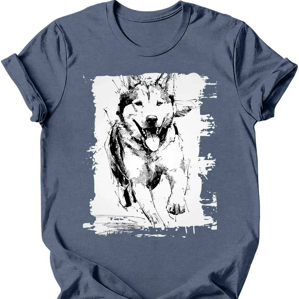Siberian Husky - Running Dog T-Shirt