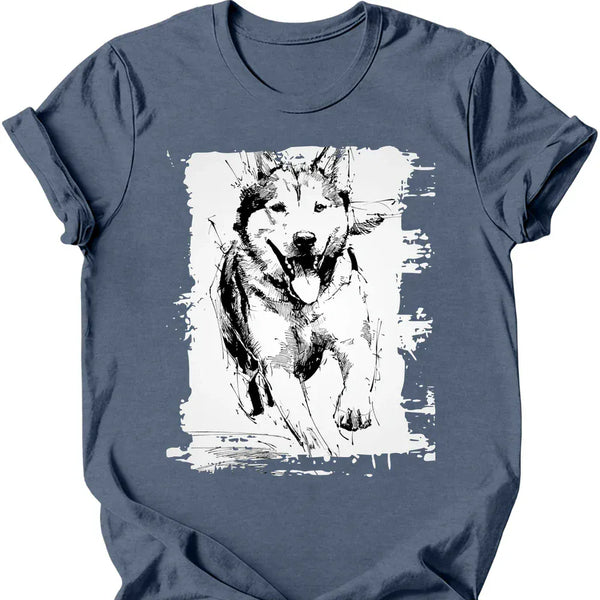 Siberian Husky - Running Dog T-Shirt