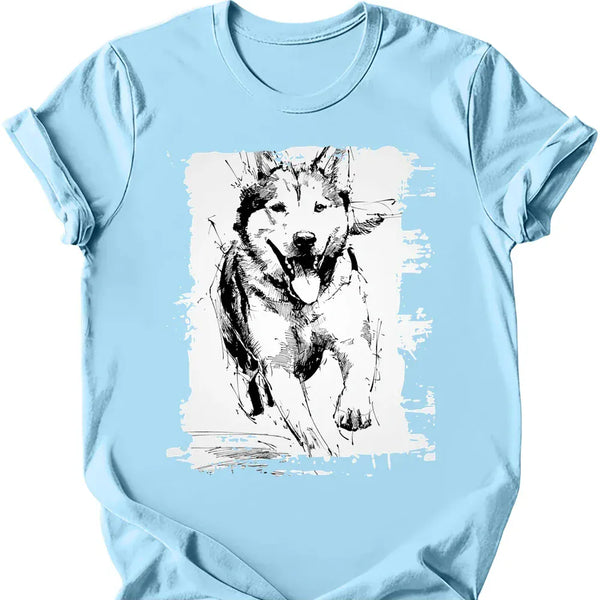 Siberian Husky - Running Dog T-Shirt