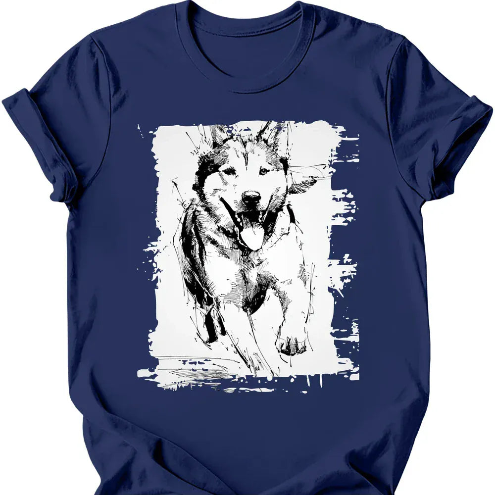 Siberian Husky - Running Dog T-Shirt Secondary image