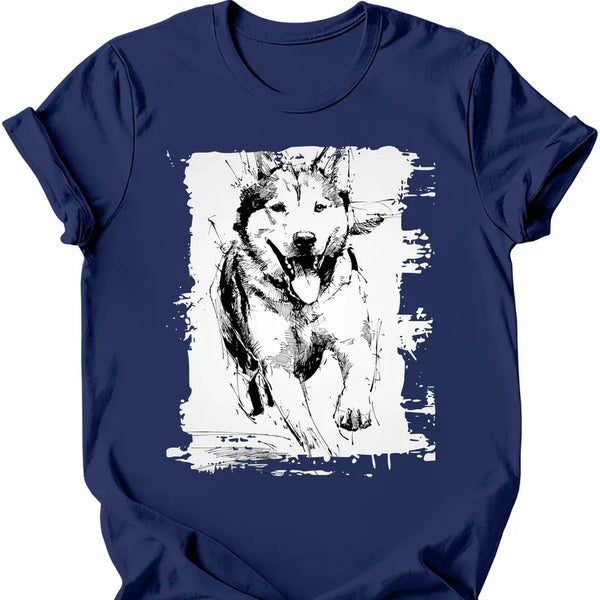 Siberian Husky - Running Dog T-Shirt