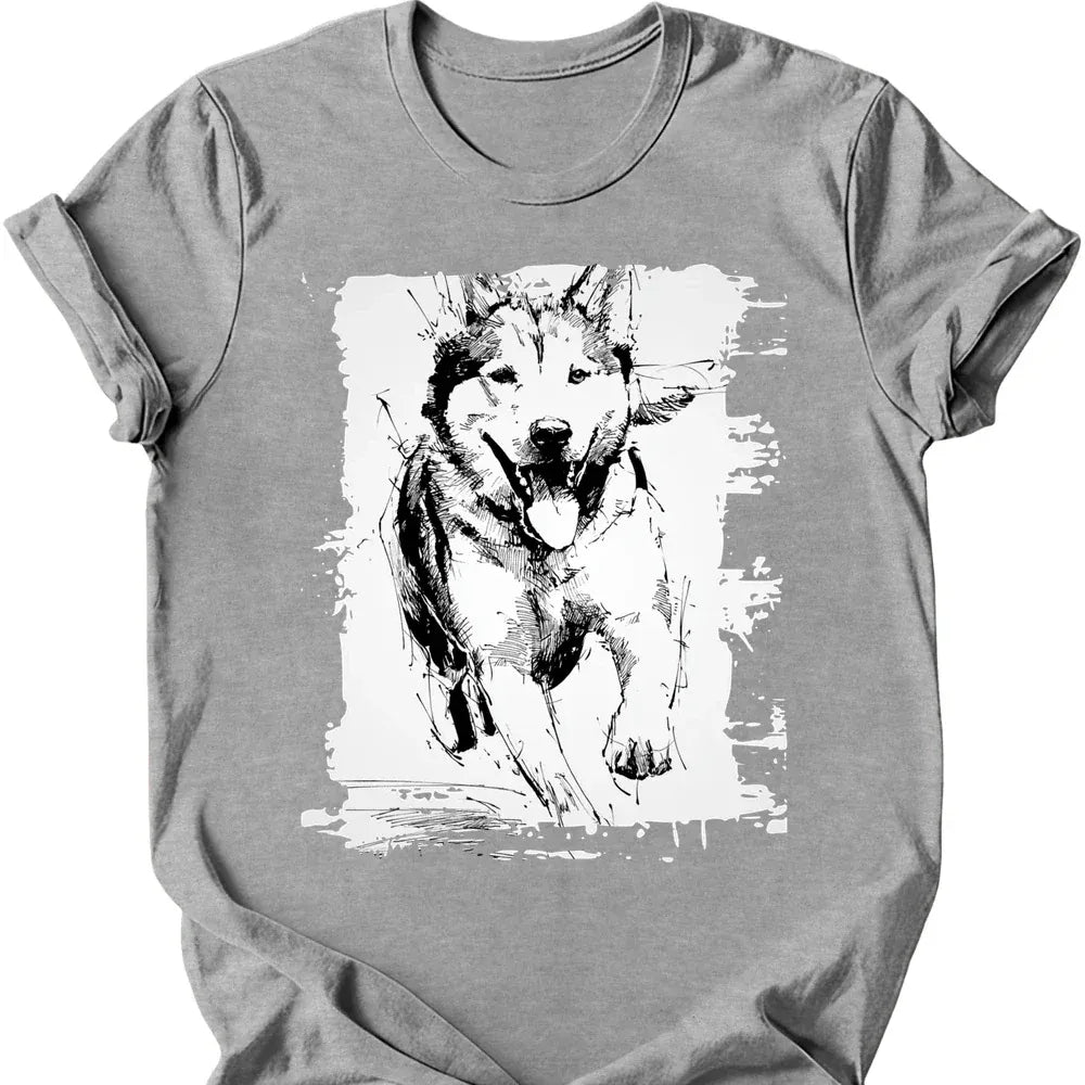 Siberian Husky - Running Dog T-Shirt