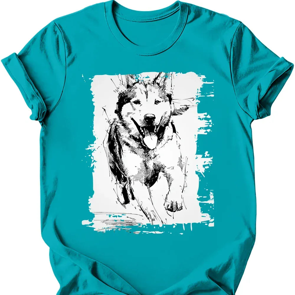Siberian Husky - Running Dog T-Shirt